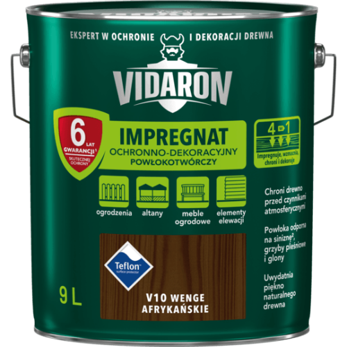 VIDARON IMPREGNAT OCHRONNO-DEKORACYJNY POWŁOKOTWÓRCZY Wenge Afrykańskie V10 9L