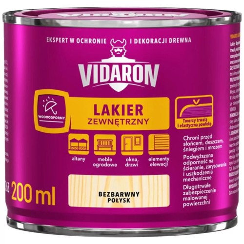 VIDARON LAKIER ZEWNĘTRZNY BEZBARWNY 0,2L