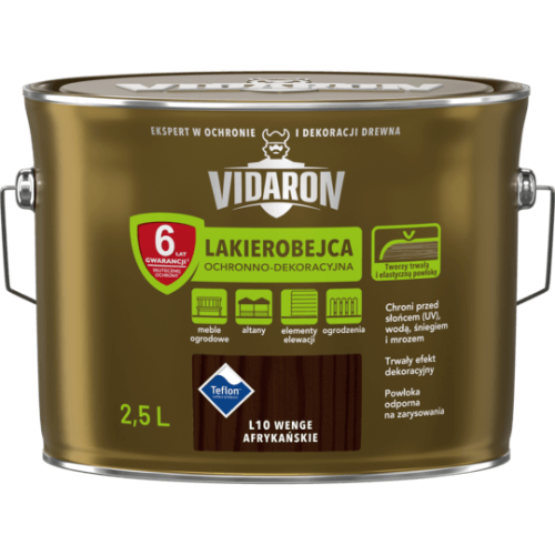 VIDARON LAKIEROBEJCA DO DREWNA L10 WENGE AFRYKAŃSKIE 2,5L