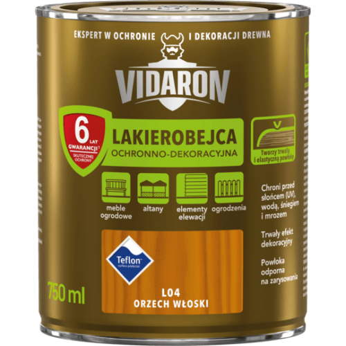 VIDARON LAKIEROBEJCA DO DREWNA L04 ORZECH WŁOSKI 0,75L