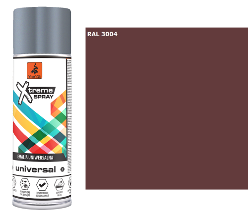 DRAGON Emalia uniwersalna w aerozolu 400ml wiśniowy RAL 3004