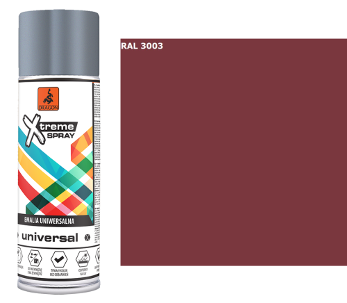 DRAGON Emalia uniwersalna w aerozolu 400ml rubinowy RAL 3003