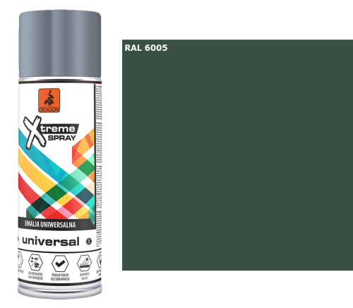 DRAGON Emalia uniwersalna w aerozolu 400ml zielony mech RAL 6005
