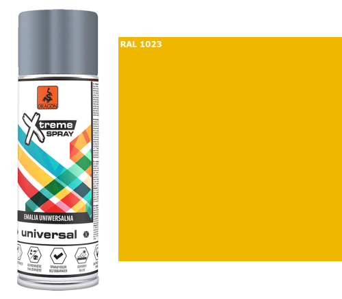 DRAGON Emalia uniwersalna w aerozolu 400ml żółty ostrzegawczy RAL 1023