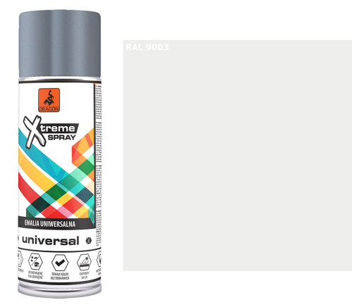 DRAGON Emalia uniwersalna w aerozolu 400ml biały mat RAL 9003