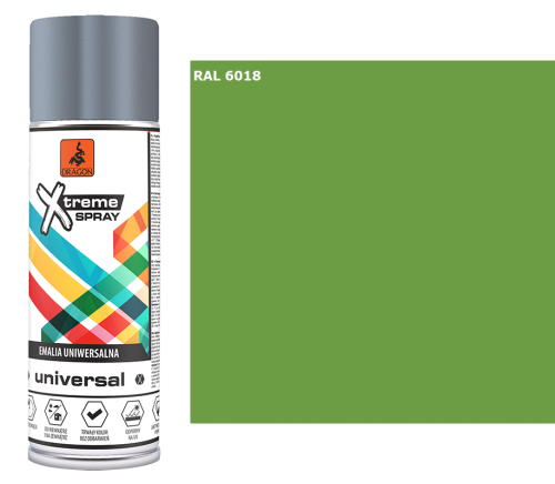 DRAGON Emalia uniwersalna w aerozolu 400ml zielony jasny RAL 6018