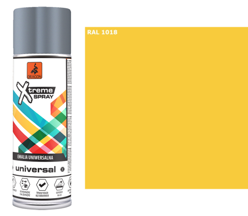 DRAGON Emalia uniwersalna w aerozolu 400ml żółty RAL 1018