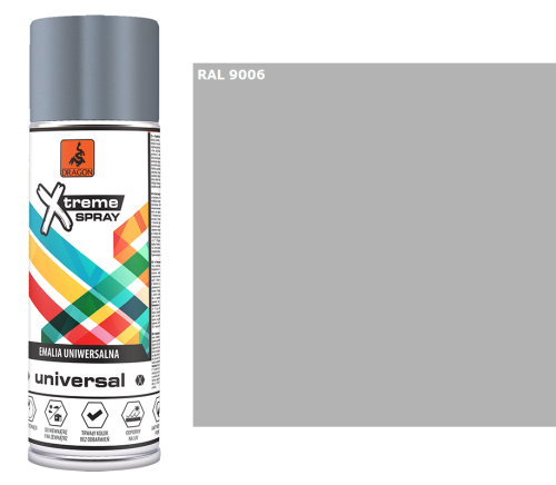 DRAGON Emalia uniwersalna w aerozolu 400ml srebrny chrom RAL 9006