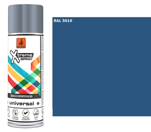 DRAGON Emalia uniwersalna w aerozolu 400ml niebieski ciemny RAL 5010