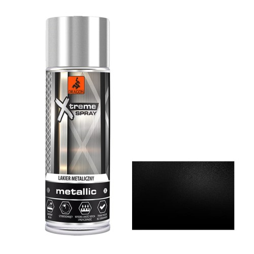 DRAGON Lakier mataliczny w aerozolu 400ml czarny