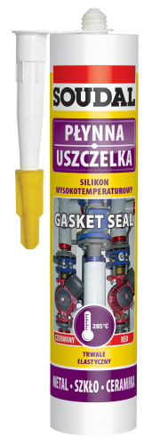 SOUDAL Silikon wysokotemperaturowy czerwony 280ml