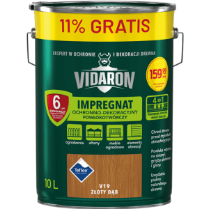 VIDARON IMPREGNAT OCHRONNO-DEKORACYJNY POWŁOKOTWÓRCZY Złoty Dąb V19 10L 