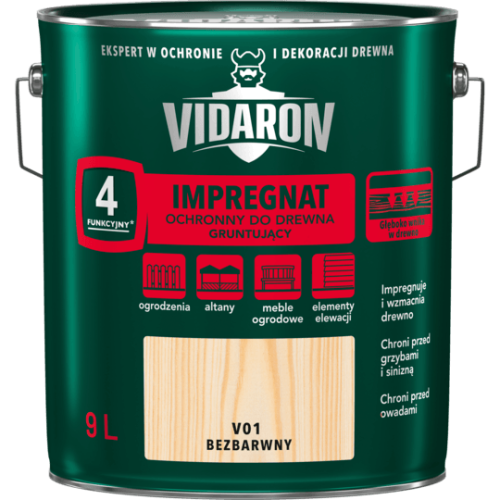 VIDARON IMPREGNAT GRUNTUJĄCY BEZBARWNY V01 9L