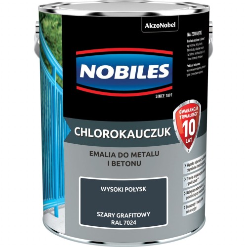 Nobiles Emalia Chlorokauczuk Szary Grafitowy RAL 7024 5L