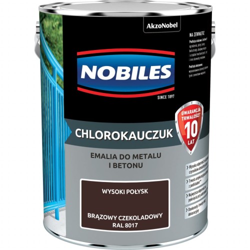 Nobiles Emalia Chlorokauczuk Brązowy Czekoladowy RAL 8017 5L