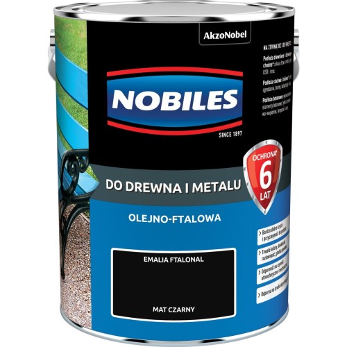 NOBILES FTALONAL FARBA ALKIDOWA Mat Czarny 5L