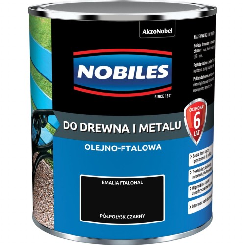 NOBILES FTALONAL FARBA ALKIDOWA Czarny Półpołysk 0,7L