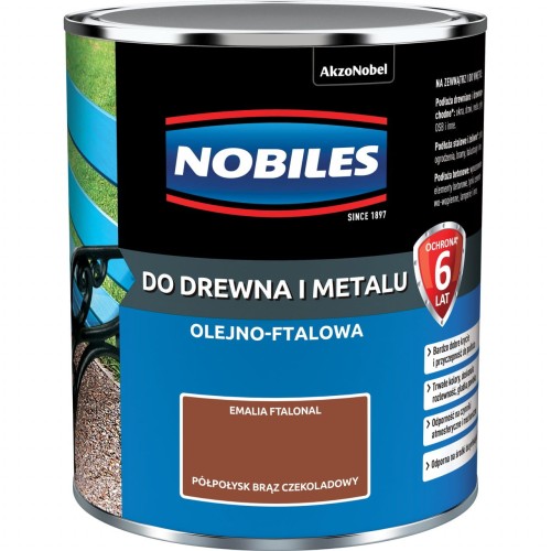 NOBILES FTALONAL FARBA ALKIDOWA Brąz Czekoladowy Półpołysk 0,7L