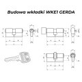 GERDA Wkładka WKE1 30/35 nikiel satyna BLISTER