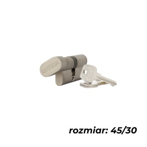 GERDA Wkładka z gałką WKE1 45G/30 nikiel satyna BLISTER