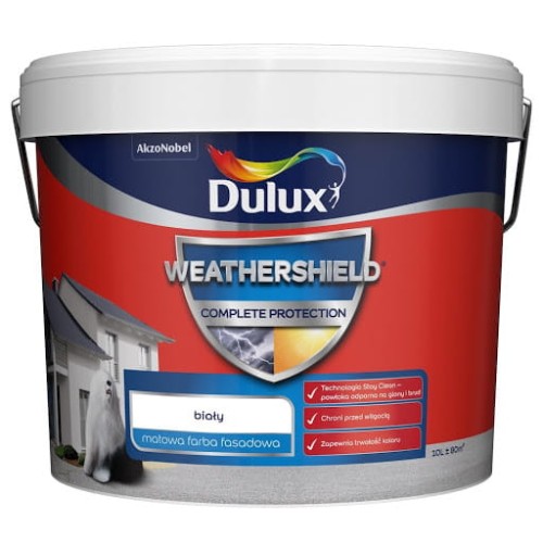 DULUX Farba elewacyjna WEATHERSHIELD COMPLETE biały 10L