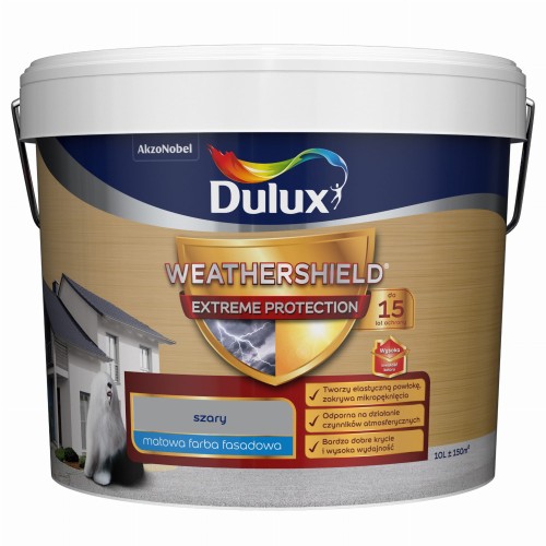 DULUX Farba elewacyjna WEATHERSHIELD EXTREME szary 10L