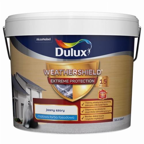 DULUX Farba elewacyjna WEATHERSHIELD EXTREME jasny szary 10L