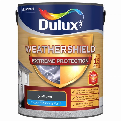 DULUX Farba elewacyjna WEATHERSHIELD EXTREME grafitowy 5L