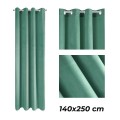 EUROFIRANY Zasłona gotowa PASCAL z matowego welwetu 140x250 cm morski