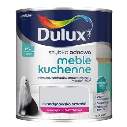 Farba DULUX szybka odnowa Meble Kuchenne Skandynawska szarość 0,75l