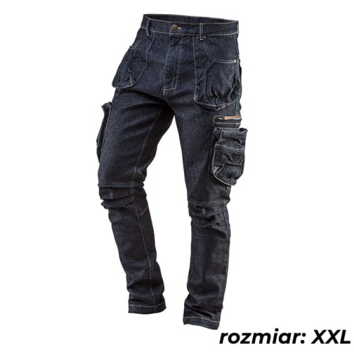 Spodnie robocze 5-kiszeniowe DENIM, rozmiar XXL