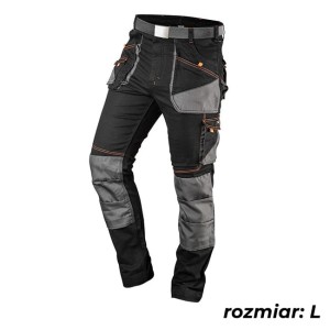 NEO TOOLS Spodnie robocze HD SLIM z paskiem, rozmiar L