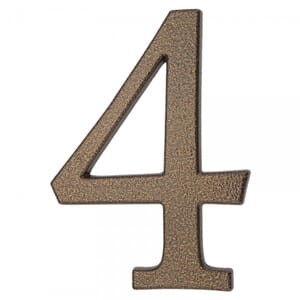 GERDA Cyfra 4 aluminiowa 10 cm na kołki