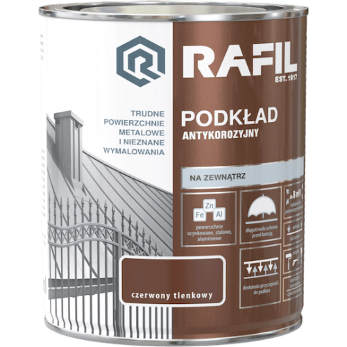 RAFIL Podkład Chlorokauczukowy antykorozyjny czerwony tlenkowy 0,75L