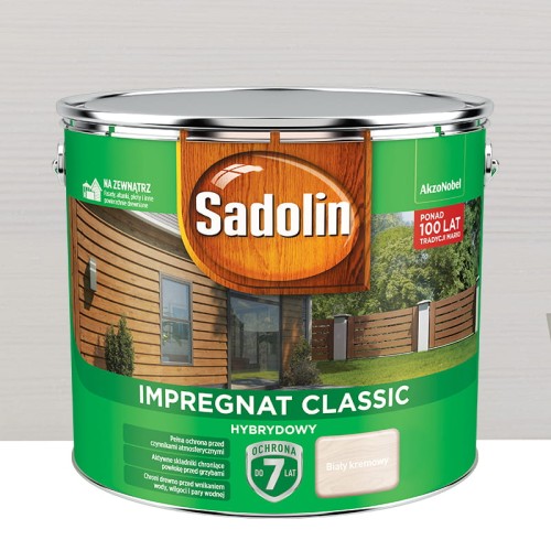 Sadolin Impregnat Classic Hybrydowy Biały Krem 9L