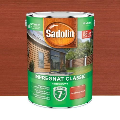 Sadolin Impregnat Classic Hybrydowy Szwedzka Czerwień 4,5L