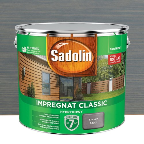 Sadolin Impregnat Classic Hybrydowy Ciemny Szary 9L