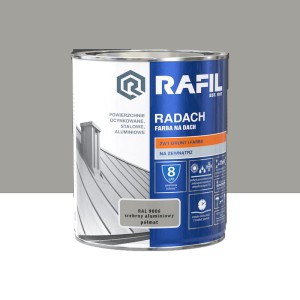 Rafil RADACH farba na dach 2w1 srebrny aluminiowy półmat RAL9006 0,75L 