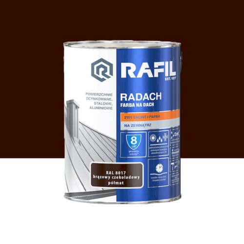 Rafil RADACH farba na dach 2w1 brązowy czekoladowy półmat RAL8017 5L