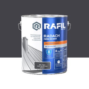 Rafil RADACH farba na dach 2w1 szary grafitowy połysk RAL7024 10L 