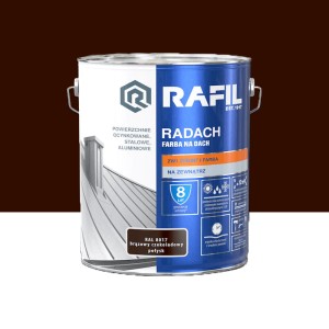 Rafil RADACH farba na dach 2w1 brąz czekoladowy połysk RAL8017 10L  