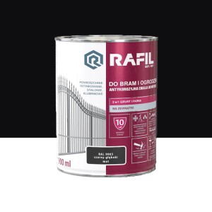 RAFIL Brama i ogrodzenie czarny głęboki mat RAL9005 0,9L 