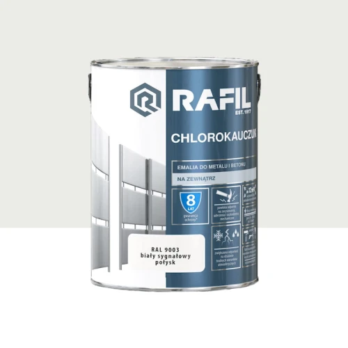 RAFIL Emalia Chlorokauczukowa biały sygnałowy połysk RAL9003 5L