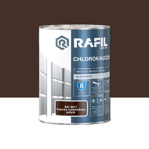 RAFIL Emalia Chlorokauczukowa brązowy czekoladowy połysk RAL8017 5L