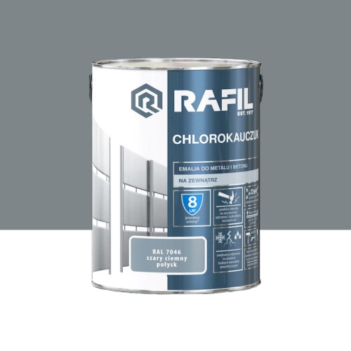 RAFIL Emalia Chlorokauczukowa szary ciemny połysk RAL7046 5L