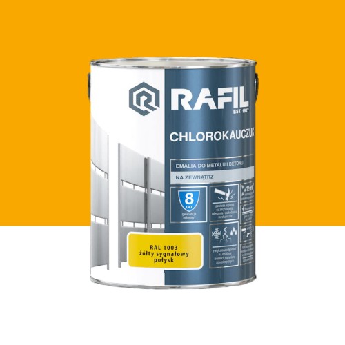 RAFIL Emalia chlorokauczukowa żółty sygnałowy połysk RAL1003 5L