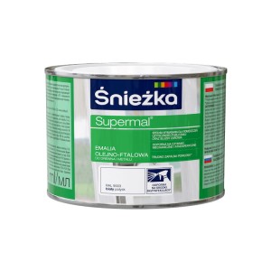 ŚNIEŻKA SUPERMAL Emalia olejno-ftalowa biały połysk RAL9003 0,4L