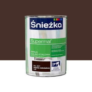 ŚNIEŻKA SUPERMAL Emalia olejno-ftalowa brązowy czekoladowy mat RAL8017 0,8L