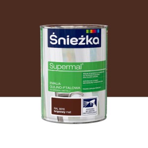 ŚNIEŻKA SUPERMAL Emalia olejno-ftalowa brązowy mat RAL8016 0,8L