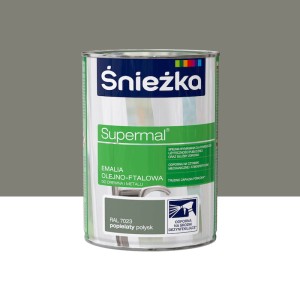 ŚNIEŻKA SUPERMAL Emalia olejno-ftalowa popielaty połysk RAL7023 0,8L